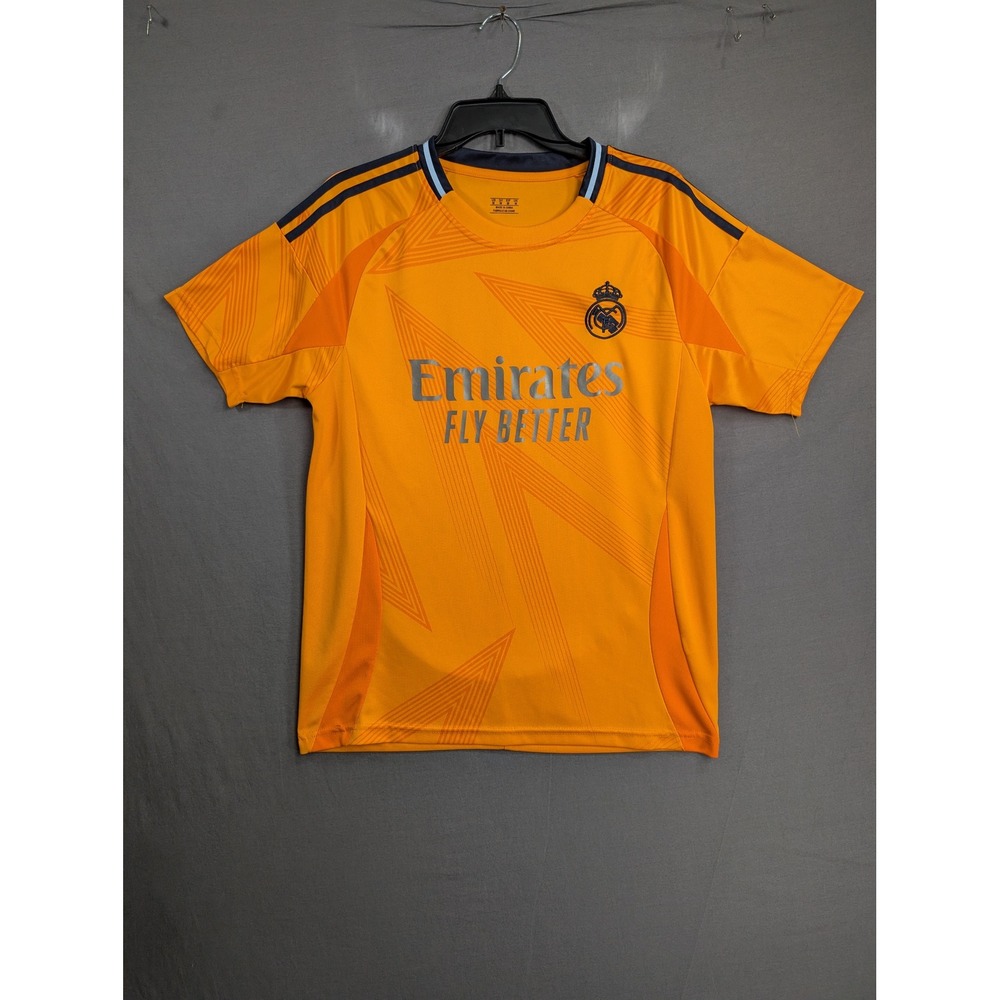 Real Madrid Emirates Fly Better Soccer Jersey Orange Mens Medium 8244